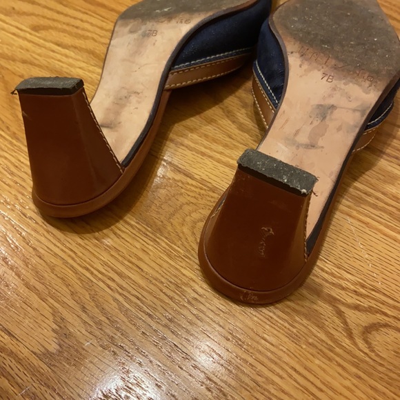 Unisa Vintage Brown & Jean Contrast Stitched Heels - Picture 11 of 13